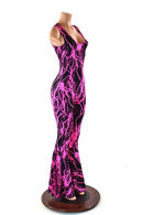 Pink Lightning Bell Bottom Flare Catsuit - Coquetry Clothing