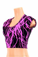 Pink Lightning Cap Sleeve Crop - Coquetry Clothing