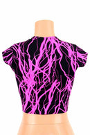 Pink Lightning Cap Sleeve Crop - Coquetry Clothing