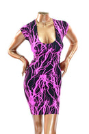 Pink Lightning Cap Sleeve Dress - Coquetry Clothing