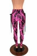 Pink Lightning Lace Up Leggings - Coquetry Clothing