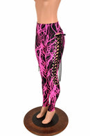 Pink Lightning Lace Up Leggings - Coquetry Clothing