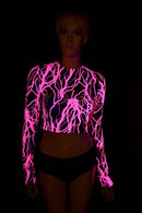 Pink Lightning Long Sleeve Crop - Coquetry Clothing