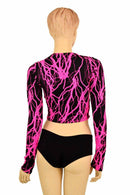 Pink Lightning Long Sleeve Crop - Coquetry Clothing