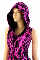 Pink Lightning Pocket Hoodie Skater Dress - Coquetry Clothing