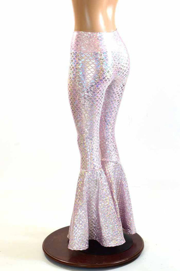 Pink Mermaid High Waist Bell Bottom Flares - Coquetry Clothing