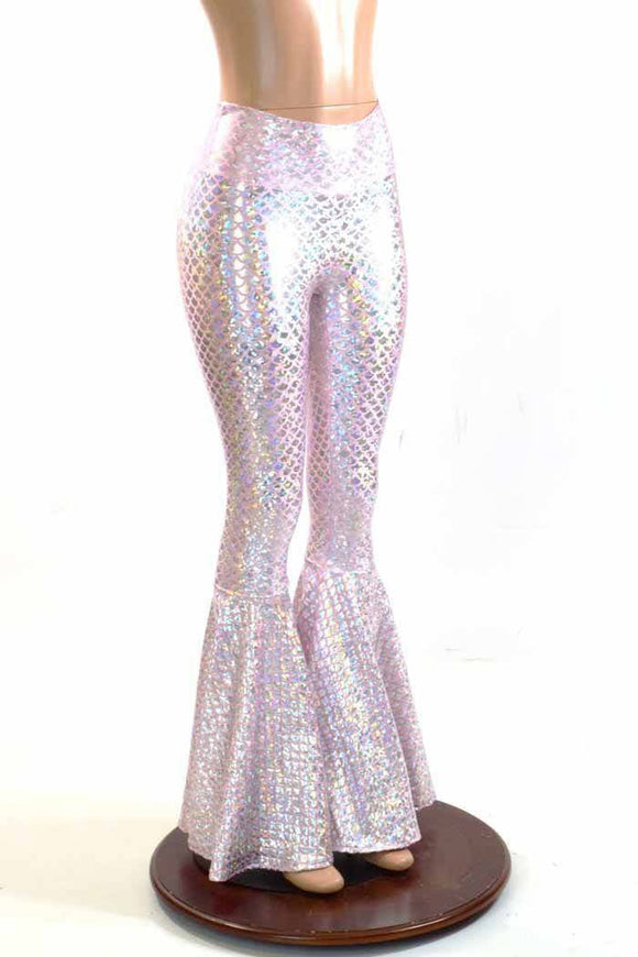 Pink Mermaid High Waist Bell Bottom Flares - Coquetry Clothing