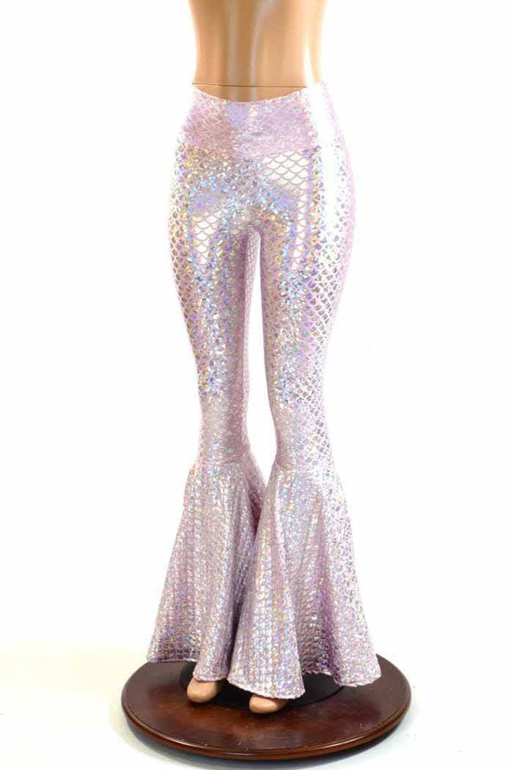 Pink Mermaid High Waist Bell Bottom Flares - Coquetry Clothing