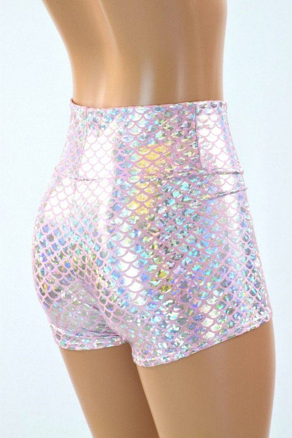 Pink Mermaid High Waist Shorts - Coquetry Clothing