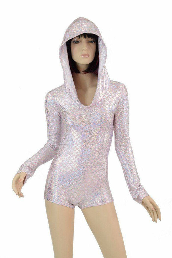 Pink Mermaid Long Sleeve Hoodie Romper - Coquetry Clothing