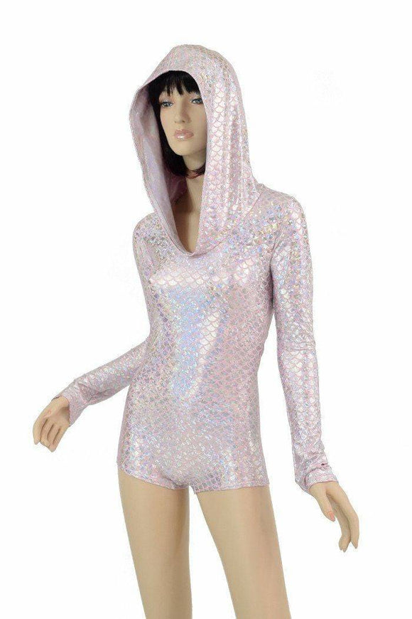 Pink Mermaid Long Sleeve Hoodie Romper - Coquetry Clothing