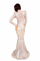 Pink Mermaid Puddle Train Gown - Coquetry Clothing