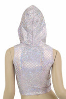 Pink Mermaid Sleeveless Crop Hoodie - Coquetry Clothing