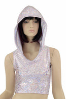 Pink Mermaid Sleeveless Crop Hoodie - Coquetry Clothing
