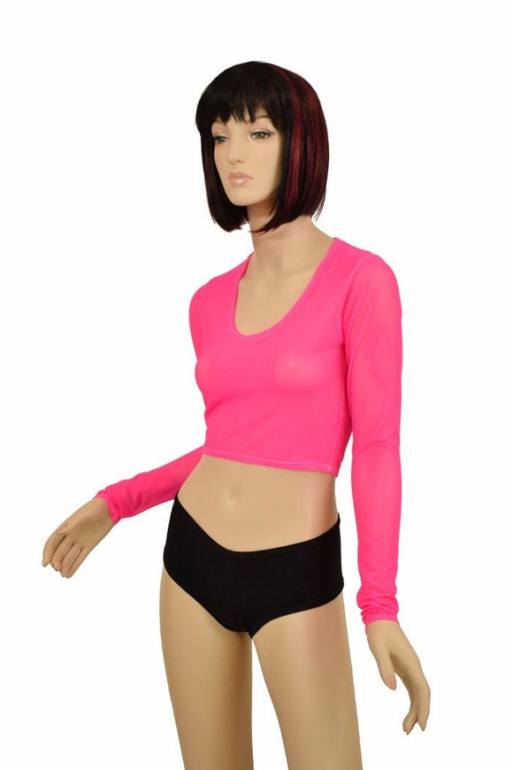 Pink Mesh Crop Top - Coquetry Clothing