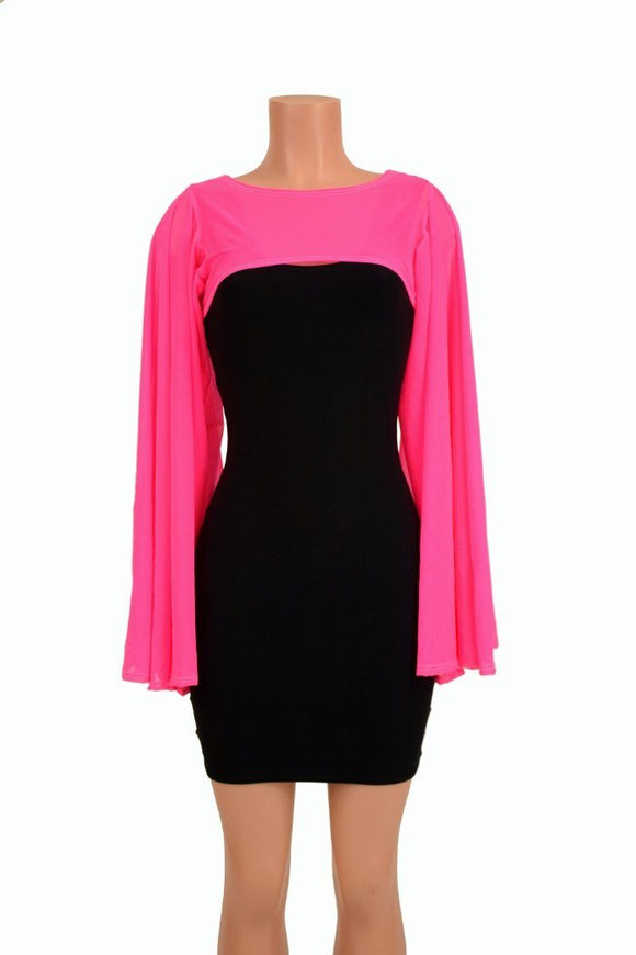 Pink Mesh Fan Sleeve Bolero - Coquetry Clothing