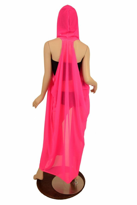 Pink Mesh Hooded Racerback Duster - Coquetry Clothing