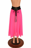Pink Mesh Lace Up Front Skirt - Coquetry Clothing