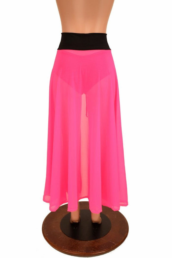 Pink Mesh Lace Up Front Skirt - Coquetry Clothing