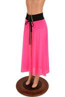 Pink Mesh Lace Up Front Skirt - Coquetry Clothing