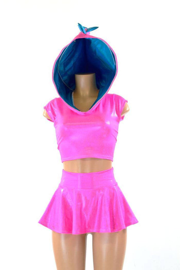Pink & Peacock Dragon Hoodie & Skirt - Coquetry Clothing