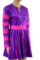 Pink & Purple Snap Front Breakaway Skater Dress - Coquetry Clothing