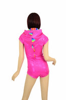 Pink & Rainbow Dragon Hoodie Romper - Coquetry Clothing