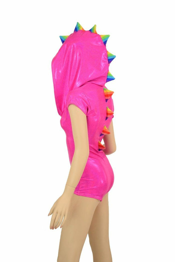 Pink & Rainbow Dragon Hoodie Romper - Coquetry Clothing