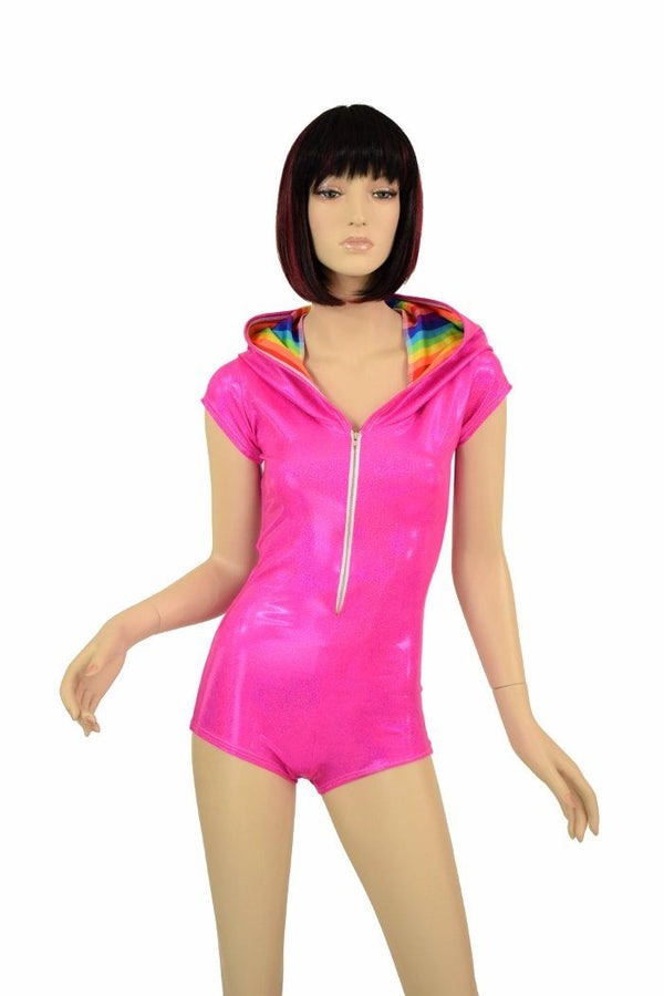 Pink & Rainbow Dragon Hoodie Romper - 2