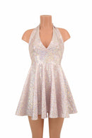 Pink Scale Halter Skater Dress - Coquetry Clothing