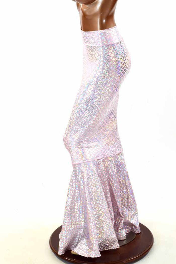 Pink Scale High Waist Mermaid Skirt - 4