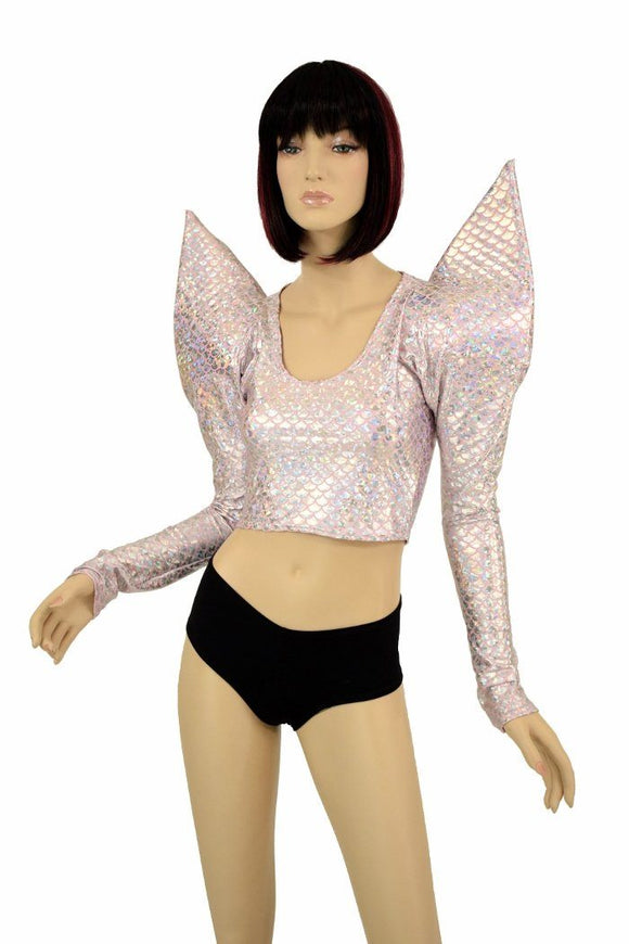 Pink Scale Mega Sharp Shoulder Crop - Coquetry Clothing