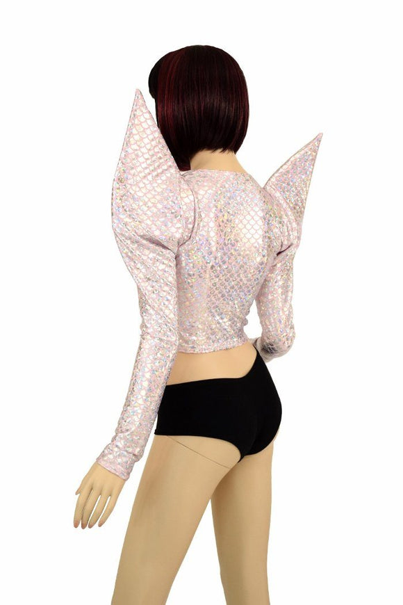 Pink Scale Mega Sharp Shoulder Crop - Coquetry Clothing