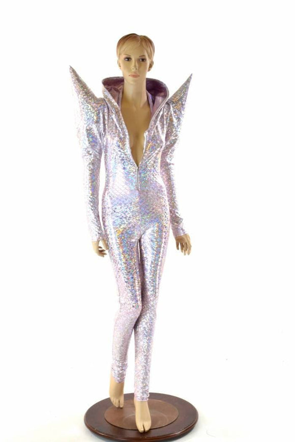 Pink Scale Mega Shoulder Catsuit - Coquetry Clothing