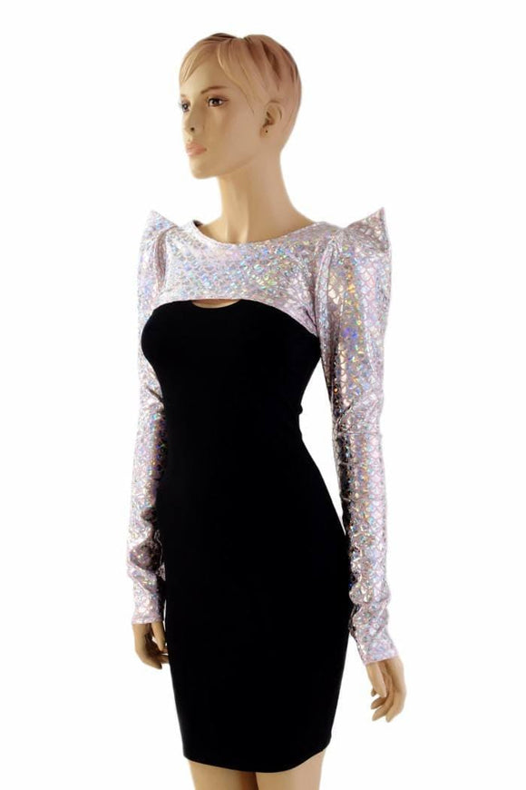 Pink & Silver Dragon Bolero Dance Sleeves - Coquetry Clothing