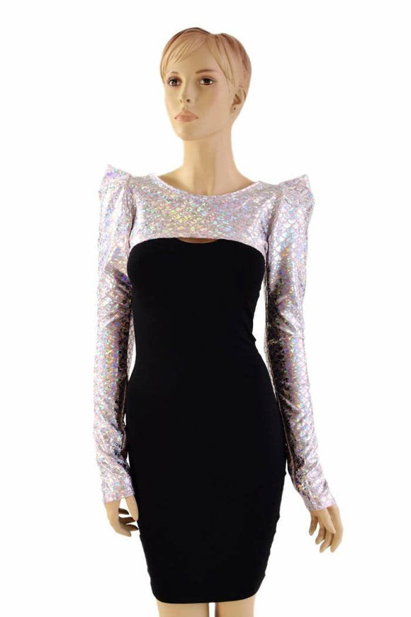 Pink & Silver Dragon Bolero Dance Sleeves - Coquetry Clothing