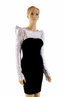 Pink & Silver Dragon Bolero Dance Sleeves - Coquetry Clothing