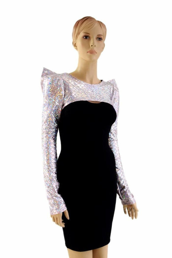 Pink & Silver Dragon Bolero Dance Sleeves - Coquetry Clothing