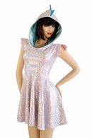 Pink & Silver Dragon Hoodie Skater Dress - Coquetry Clothing