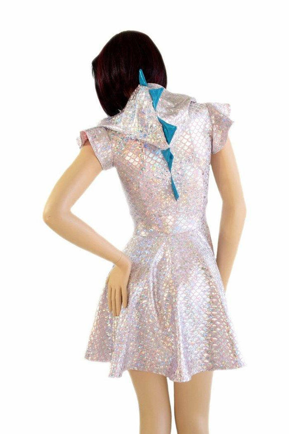 Pink & Silver Dragon Hoodie Skater Dress - Coquetry Clothing