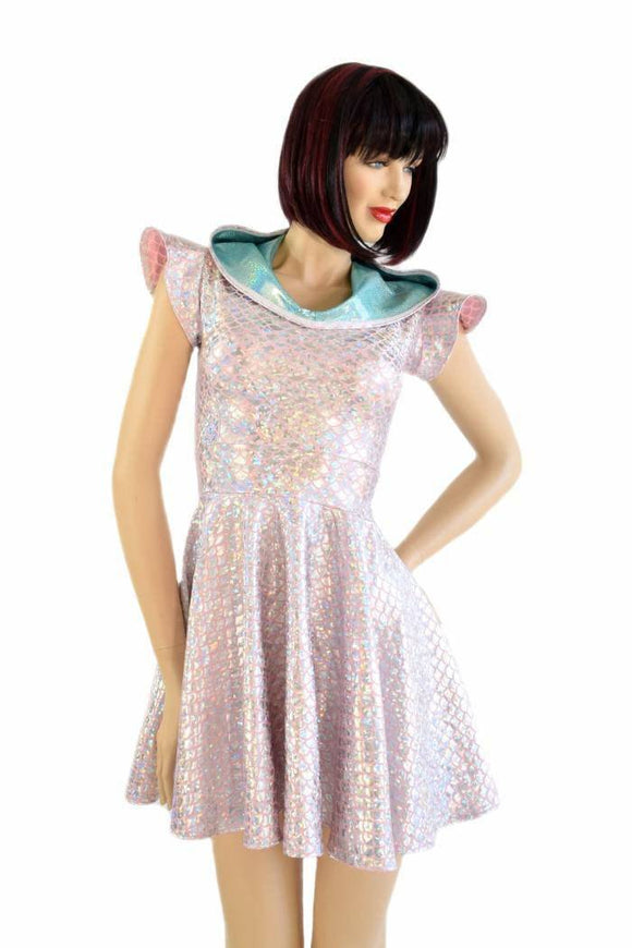 Pink & Silver Dragon Hoodie Skater Dress - Coquetry Clothing