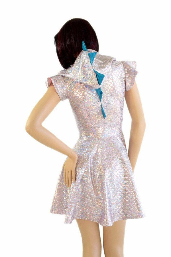 Pink & Silver Dragon Hoodie Skater Dress - 4