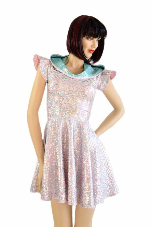 Pink & Silver Dragon Hoodie Skater Dress - 5