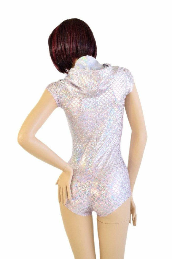 Pink & Silver Scale Hoodie Romper - Coquetry Clothing