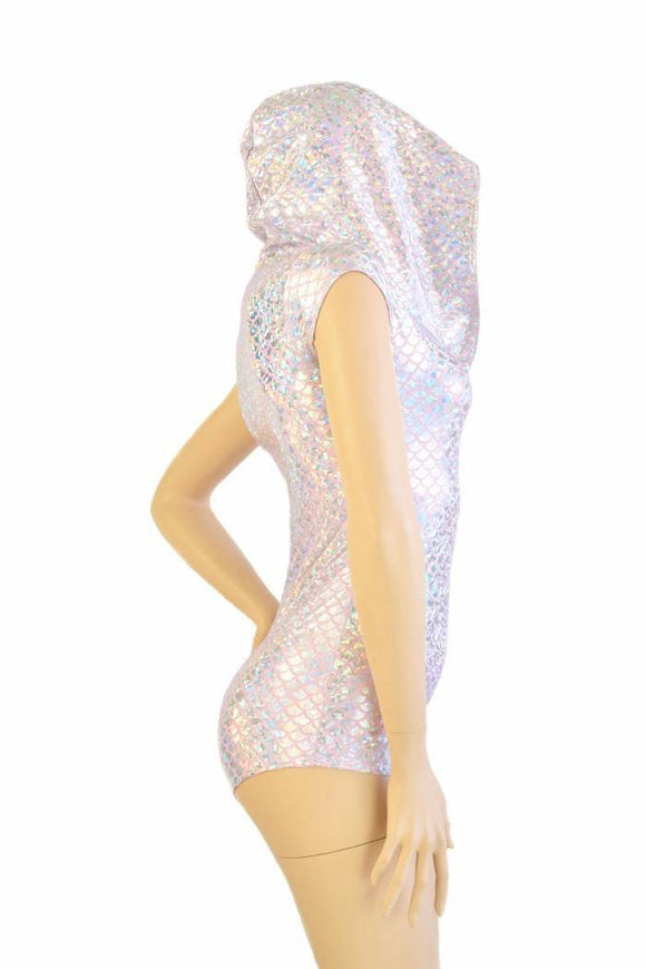 Pink & Silver Scale Hoodie Romper - Coquetry Clothing
