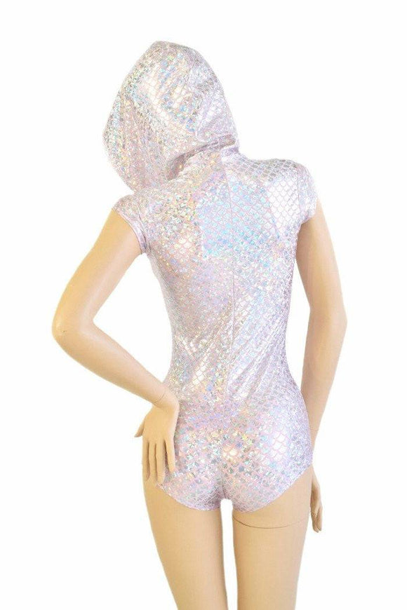 Pink & Silver Scale Hoodie Romper - Coquetry Clothing