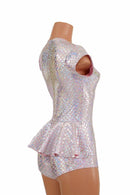 Pink & Silver Scale Ruffle Rump Romper - Coquetry Clothing