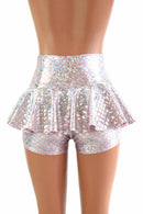 Pink & Silver Scale Ruffle Rump Shorts - Coquetry Clothing