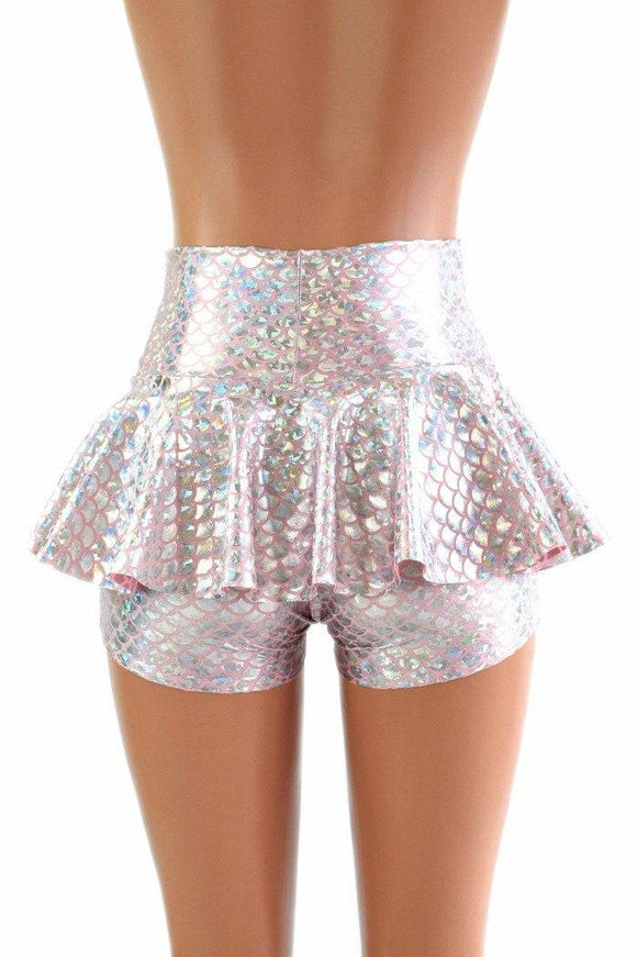 Pink & Silver Scale Ruffle Rump Shorts - Coquetry Clothing