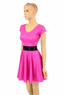 Pink Sparkly "Blossom" Skater Dress - Coquetry Clothing